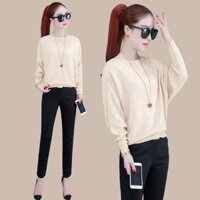 Áo len nữ đẹp - Áo len cánh dơi họa tiết hình thoi - Danangsale