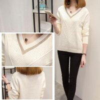 Áo len nữ đẹp cổ tim quyến rũ hàng nhập cao cấp