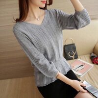 áo len nữ đẹp lỗ tay lỡ nhúm eo điêu đà ⇞