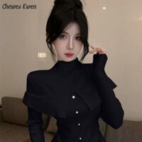 Áo len nữ dệt kim cổ thủy thủ thời trang Áo dài tay đa năng