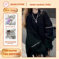 Áo len nữ form rộng dáng dài chùm mông chất len mền mại te tua thiết kế cá tính trẻ trung phong cách