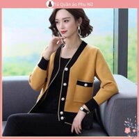 Áo Len Nữ Hàn Quốc Bigsize Dệt kim Áo Khoác Cardigan Sweater Dáng Ngắn Tay Dài Thời Trang Xuân Thu Phổ Biến Cho Phụ Nữ Trung Niên