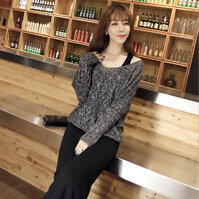 Áo len nữ kiểu lưới đan mỏng  ALe01 - đen