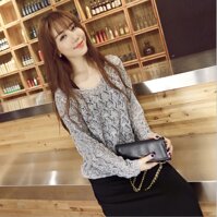 Áo len nữ kiểu lưới đan mỏng  ALe01 - xám