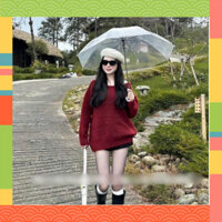 Áo len nữ tay dài form dáng đẹp, chất vải cứng cáp phối nơ sau sườn lưng tiêu biểu trang điểm thu đông hot hit G8