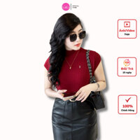 Áo len nữ tay hến cổ 5p cài phụ kiện chữ   Evalover