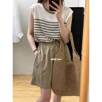 Áo len nữ tay hến cổ tròn kẻ sọc nhiều màu hàng Quảng Châu đẹp phong cách thời trang hàn quốc hot form dáng rộng 2346