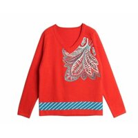 Áo len nữ thêu hoa sang trọng cao cấp