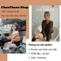 Áo len nữ vạt chéo croptop kiểu Hàn Quốc trễ vai Ulzzang hot hit siêu cá tính, có sẵn