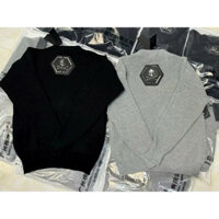 Áo len philipp đầu nâu kim loại to y ảnh logo trước sau