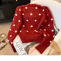 Áo len phong cách Chanel Áo khoác nữ thiết kế khí chất Áo len dệt kim ngắn nhỏ