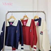 Áo len polo dáng ngắn Croptop len nhiều màu - Mystic Clothes AL063