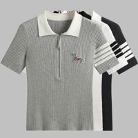 Áo len polo khóa kéo sọc tay - hàng Quảng Châu MS500-434