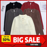 Áo Len Polo Nam Nữ Cài Cúc TRƠN Hàng Nhà Monster Shop R