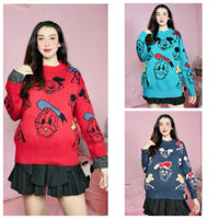 Áo len QC hoạ tiết vịt&mickey ( Võ Hạnh Duyên - Mã S.i.AL114)