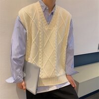 Áo len sát nách cổ chữ v thời trang mùa thu hàn quốc cho nam 2021