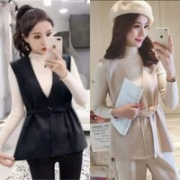 Áo Len Sát Nách Dáng Rộng Màu Trơn Kiểu Hàn Quốc Dễ Thương Cho Nữ Màu Sắc