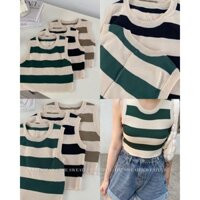 ÁO LEN SÁT NÁCH KẺ SỌC DÁNG CROPTOP “CHUPPY” SIÊU XINH