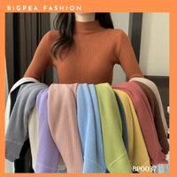 Áo len tăm cổ 3 phân Quảng Châu, áo giữ nhiệt nữ len co giãn mềm mịn phối đồ xinh xắn BP0037