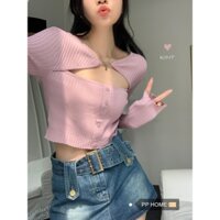 Áo len tăm màu hồng hàng order