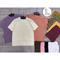 Áo len tăm tay ngắn , áo len basic QC_ngọc loan shop.( ảnh chụp thật )