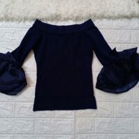 Áo len tay xòe tiểu thư