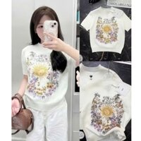 Áo Len Thêu Họa Tiết Hoa Cúc, Áo Chất Len Mềm, Không Xù, Form Đẹp Dễ Phối Phong Cách Trẻ Trung TP05