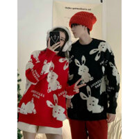 Áo len thỏ thêu nổi - Ảnh thật trải sàn