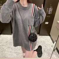 Ao len Thome nam nữ dài tay cổ tròn,Ao len Thome vạt lệch phong cách Hàn Quốc