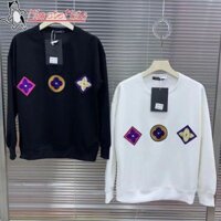 Áo len trắng cổ tròn Áo khoác nam và nữ Mùa thu gió lười mới