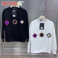 Áo len trắng cổ tròn Áo khoác nam và nữ Mùa thu gió lười mới