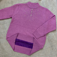 Áo len trung niên nữ, Áo ấm thu đông cổ cao, Chất Liệu len dệt kim mềm mịn, lót lông Tặng Mẹ, Biếu Bà (ẢNH THẬT)