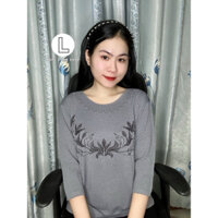 Áo len trung niên tay lỡ , áo len mongtoghi thêu hoa cho mẹ_ngọc loan shop ( ảnh tự chụp )