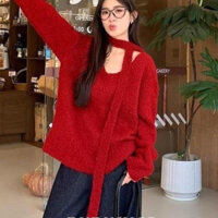 Áo len tuyết  cổ V Phong cách hàn quốc hàng (order 8ngày)