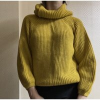 Áo len vàng mù tạt cổ lọ (giá gốc 420k)