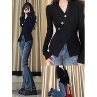Áo Len Vạt Lệch Tôn Dáng Giấu Bụng