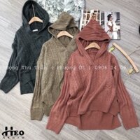 Áo len vạt lệch