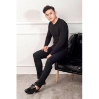 Áo len Veneto cổ tròn trơn