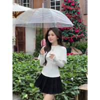 Áo len [xelyn top] trễ vai kèm áo khoác tiểu thư len lông thỏ mặc nhiều kiểu Tiệm Nhà Cá