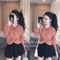 Áo len xoắn bụng cho nữ/ áo len ấm thu cho nữ