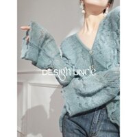 Áo len xù lông lạnh lùng cao cấp siêu đẹp màu xanh da trời độc đáo áo đẹp