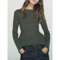 áo len Zara made in Morocco xanh rêu xoè hông