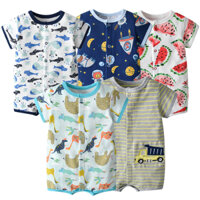 Áo liền quần Bodysuit Romper Liền Mảnh Vải Cotton Có Nút Cho Các Bé Nhỏ Sơ Sinh