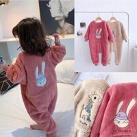Áo liền quần cho bé gái từ 1 -3 tuổi siêu ấm bao đẹp - Bộ quần áo liền thân giữ nhiệt mùa đông cho bé gái cực cute