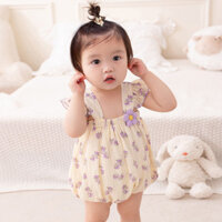 Áo Liền Quần Cho Bé Quần Áo Mùa Hè Không Tay Jumpsuit Bé Gái Hoa Body 0-24 Tháng Trẻ Sơ Sinh Quần Áo Bé Onesie