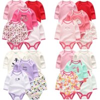 Áo liền quần dài tay in họa tiết dễ thương 5 kiểu lựa chọn cho trẻ sơ sinh từ 0-12 tháng tuổi