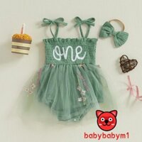 Áo liền quần dây buộc không tay mùa hè Bab-Baby Girl có băng đô