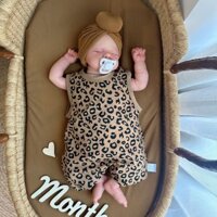 Áo Liền Quần Không Xương Phong Cách Phương Tây Cho Bé Dễ Thương Da Báo In Ngắn Leo Núi 3.17 Bé Cotton Nguyên Chất Quần Áo Jumpsuit Không Tay