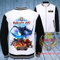 Áo Liên Quân Nakroth AIC - Áo bóng chày nỉ trắng tay đen  ཾ new  ྇ ་ ྇ ˇ