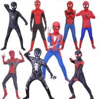 Áo liền quần Spider-Man cổ điển cho trẻ em, trang phục cosplay Halloween cho bé trai Iron Man, Venom, Deadpool 8HNO